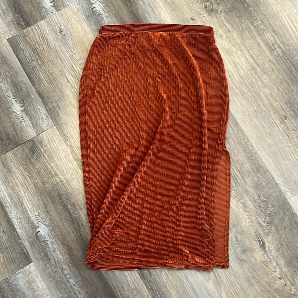 Rust pencil skirt
